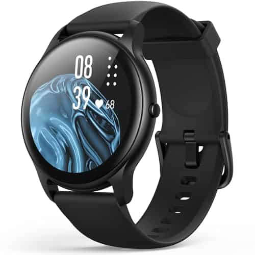 AGPTEK Smart Watch for Women Men, 5ATM Waterproof Smartwatch for Android and iOS Phones, Fitness Tracker Watch with 100+ Sports Modes, Heart Rate Monitor Pedometer Sleep Monitor, Black