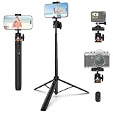 Ailight Selfie Stick Tripod, 60'' Extendable Tripod for iPhone & Selfie Stick with Phone Holder & Wireless Remote, Vlog Tripod Stand Travel Tripod, iPhone Tripod Compatible with All Cellphone, Camera