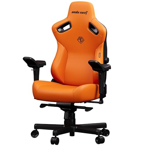 Anda Seat Kaiser 3 Pro XL Gaming Chair for Adults - Ergonomic Orange Leather Gaming Chairs with 5D Armrest, Comfortable Office Chair with Lumbar Support - Heavy Duty Computer Chair Wide Seat