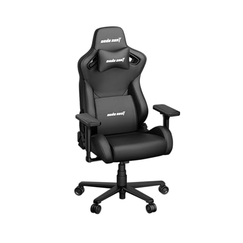 Anda Seat Kaiser Frontier Black Leather Gaming Chair - XL Premium Ergonomic Gamer Chair for Adults, Plus Size Video Game Chairs, Memory Foam Neck Pillow & Lumbar Back Support - Office Computer Chair