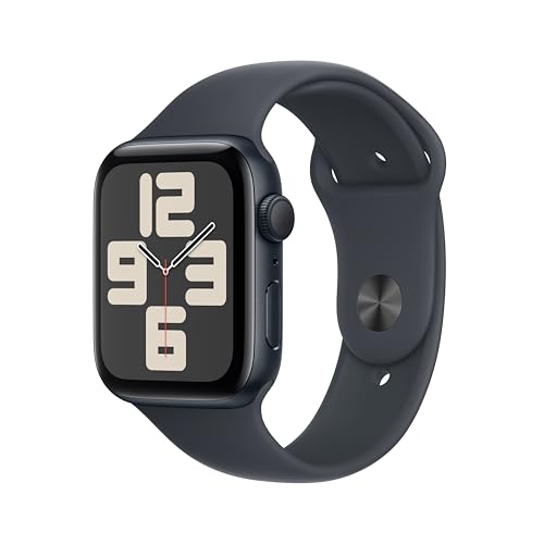 Apple Watch SE (2nd Gen) [GPS 44mm] Smartwatch with Midnight Aluminium Case with Midnight Sport Band S/M. Fitness and Sleep Trackers, Crash Detection, Heart Rate Monitor, Retina Display