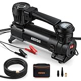 AstroAI T4 Heavy-Duty Air Compressor Auto Shutoff 12V Portable Air Pump with 1.97CFM, 120PSI Digital Car Tire Inflator with Alligator Clips, LED Light for Pickup, Truck, SUV RV for Up to 33 Inch Tires