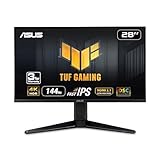 ASUS TUF Gaming 28” 4K 144HZ DSC HDMI 2.1, Monitor (VG28UQL1A) - UHD (3840 x 2160), Fast IPS, 1ms, Extreme Low Motion Blur Sync, G-SYNC Compatible, FreeSync Premium, Eye Care, DCI-P3 90%,BLACK
