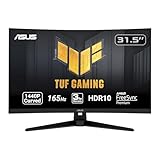 ASUS TUF Gaming 32" 1440P HDR Curved Monitor (VG32VQ1B) - QHD (2560 x 1440), 165Hz (Supports 144Hz), 1ms, Extreme Low Motion Blur, Speaker, FreeSync Premium, VESA Mountable, DisplayPort, HDMI,BLACK