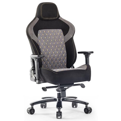 Big and Tall Gaming Chair 440LBS Gaming Chair with Metal Base Memory Foam Lumbar 4D Adjustable Armrest Gaming Chair for Heavy People Ergonomic High-Back Computer Chair
