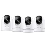 Cinnado 2K Home Security Cameras-2.4Ghz WiFi Indoor Camera with 360° Motion Detection for Pets/Nanny/Baby/Dog, 2 Way Audio, 24/7 SD Card Storage, Cloud Storage, Works with Alexa & Google Home, D1 4P