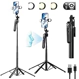 COASD Auto face Tracking Tripod 360 Rotation,70" Expandable Selfie Stick Tripod,face Body Tracking Phone Tripod Selfie Stick, with Fill Light auto Tracking Tripod,Remote & Gesture Control Tripod