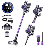 Cordless Vacuum Cleaner, 20KPA Stick Vacuum with LED Display, 2 Modes 6 in 1 Lightweight Cordless Stick Vacuum Cleaner with 40Min Detachable Battery Vacuum Cleaner for Home Hard Floor Car Carpet