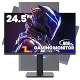 CRUA 24.5Inch Gaming Monitor 144Hz/165Hz, FHD(1920x1080P) 100% sRGB Computer Monitor, Height/Pivot/Swivel/Tilt Adjustable Vertical Monitor, Support FreeSync, DP, HDMI, Wall Mount (75mmX75mm)