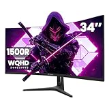 CRUA 34Inch Ultrawide Gaming Monitor, WQHD(3440 * 1440P) 144Hz/165Hz Curved Monitor,99% sRGB, Computer Monitor That Supports AMD Freesync, Wall Mountable Installs(HDMI, DP)-Black