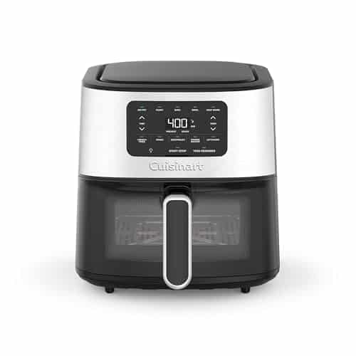 Cuisinart Air Fryer Oven – 6-Qt Basket Stainless Steel Air Fryer – Dishwasher-Safe Parts with 5 Presets – Roast, Bake, Broil, Air Fry and Keep Warm – Quick & Easy Meals – AIR-200