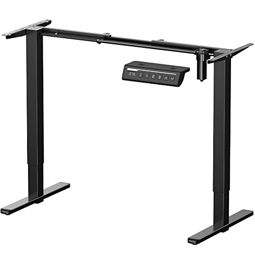 ErGear Electric Stand up Desk Frame,4 Memory Height Settings Height Adjustable Table Legs, Sit Stand Desk Frame Up to 47.2", Ergonomic Standing Desk Base Workstation, Black Frame Only