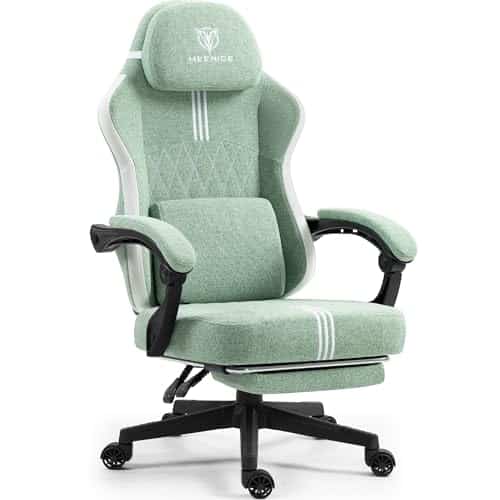 Gaming Chair with Footrest and Pocket Spring Cushion,Big and tall Fabric game chair with Cooling Gel and Massage Lumbar,Adjustable High Back Ergonomic Computer Chair for Adults-Supports up to 300LBS ﻿