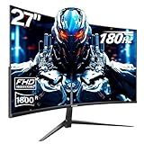 Gawfolk 27 inch Curved Gaming Monitor,144Hz/180Hz PC Monitor Full HD 1080P, Frameless 1800R Computer Display with FreeSync & Eye-Care Technology, Wall Mountable, DP, HDMI Port (Black)