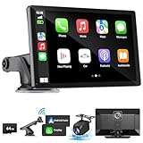 HAUXIY Wireless Apple Carplay Screen for Car 4K Dash Cam, 9