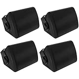 Herdio 5.25 Inches 600 Watts Passive Indoor Outdoor Speakers Wired Waterproof,Wall Mount Speakers with Loud Volume Suitable for Patio,Garden Home Theater,Black (4 Speakers)