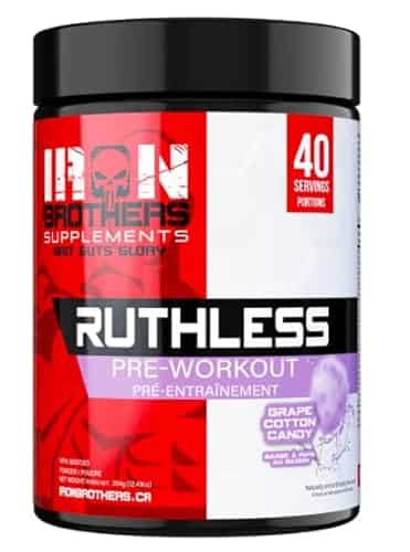 Iron Brothers Supplements Ruthless Preworkout Powder Supplement for Men & Women - Creatine Free - Performance Energy & Workout Focus, Superhuman Pre Workout - 40 Serve - Nitric Oxide Booster