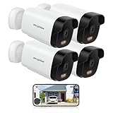 LaView 4K Security Camera Outdoor with Color Night Vision,8MP Wired Cameras for Home Security,IP65 Waterproof Camera, 24/7 Live Video,2 Way Talk,Cloud Storage/SD Slot,Compatible with Alexa(4 Pack)