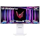 LG 34GS95QE 34-inch Ultragear OLED Curved Gaming Monitor WQHD 800R 240Hz 0.03ms DisplayHDR True Black 400 AMD FreeSync Premium Pro NVIDIA G-Sync HDMI 2.1 DisplayPort Tilt/Height/Swivel Stand White
