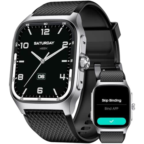LIVIKEY Smart Watch Classic Style for Men, Metal Watch, 14 Days Battery Heart Rate Step Tracker No App/Phone Required, 10 Meters Waterproof, Bluetooth Call(Answer/Dial Calls), 1.85'' AMOLED Display