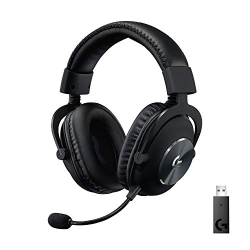 Logitech G PRO X Wireless Lightspeed Gaming Headset Gen 1: Blue VO!CE Mic Filter Tech, 50 mm PRO-G Drivers, and DTS Headphone:X 2.0 Surround Sound - Black