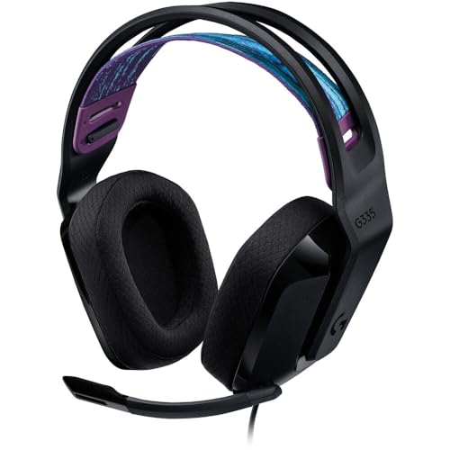 Logitech G335 Wired Gaming Headset, with Flip to Mute Microphone, 3.5mm Audio Jack, Memory Foam Earpads, Lightweight, Compatible with PC, PlayStation, Xbox, Nintendo Switch - Black