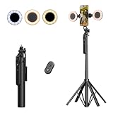 M MYBAT PRO 3 in 1 Flexible Phone Tripod with Wireless Remote,72" Tall Travel Tripod Stand w 1/4" Screw,Selfie Stick w Light for Photo Vlog, 360° Rotation Camera Tripod for iPhone Android