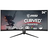 MSI Optix MAG342CQR 1500R Curvature 21:9 Aspect Ratio Narrow Bezel 1ms 3440 x 1440 (UWQHD) 144Hz Refresh Rate Tilt/Swivel/Height/Pivot Adjustment 34" AMD Freesync Gaming Curved Monitor, Black