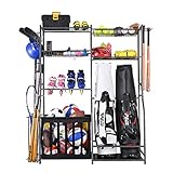 Mythinglogic Garage Sports Equipment Storage, 2 Golf Bag Storage Stand and Other Sports Equipment Storage Rack, Garage Organizer System