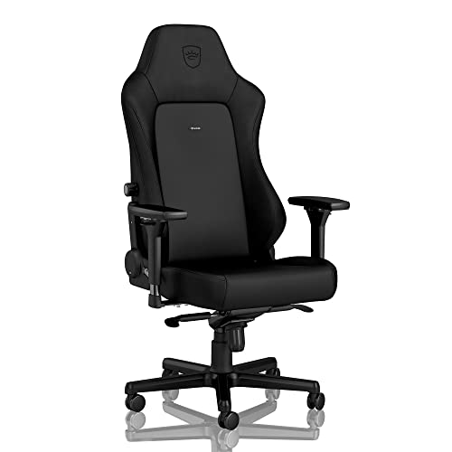 noblechairs Hero Gaming Chair/Office Chair with Lumbar Support, PU Hybrid Leather, Black Edition