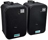 Pyle 2 Way Speaker System Pair - 500W Peak Power 6.5 Inch Passive Weatherproof Wall / Ceiling Mounted - Heavy Duty Universal Mount - Use for Pool, Patio, Indoor, Outdoor (Black)