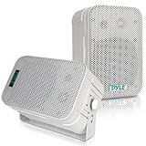 Pyle - Indoor / Outdoor Waterproof Speaker System - 5.25 Inch Pair of Weatherproof Wall/Ceiling Mounted Speakers with Heavy Duty Mesh Covers, 200 Watts RMS, Universal Mount - PDWR40W (White)