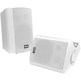 Pyle Outdoor Wall-Mount Patio Stereo Speaker - Waterproof Bluetooth Wireless & No Amplifier Needed - Portable Electric Theater Sound Surround System