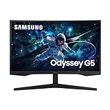 SAMSUNG 27-Inch Odyssey G51C Series QHD Gaming Monitor, 165Hz, 1ms, VESA Display HDR10, AMD FreeSync Premium, Black Equalizer, Virtual Aim Point, LS27CG512ENXZA, 2023