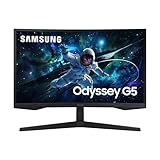 SAMSUNG 32-Inch Odyssey G55C Series QHD 1000R Curved Gaming Monitor, 1ms(MPRT), HDR10, 165Hz, AMD Radeon FreeSync, Eye Care, LS32CG550ENXZA, 2024