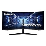 SAMSUNG 34" Odyssey G5 Ultra-Wide Gaming Monitor with 1000R Curved Screen, 165Hz, 1ms, FreeSync Premium, WQHD, LC34G55TWWNXZA, 2020, Black