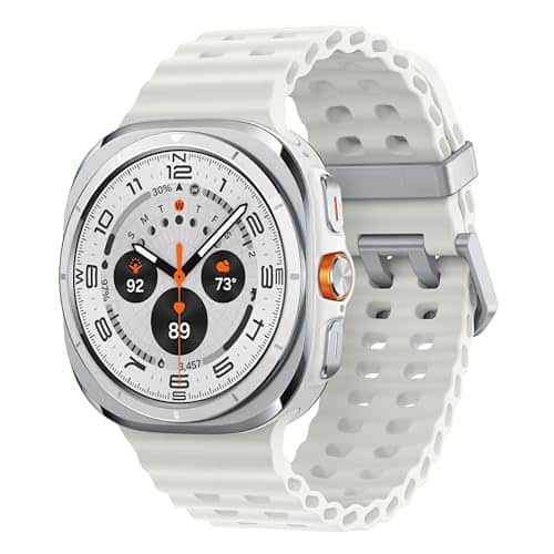 SAMSUNG Galaxy Watch Ultra 47mm LTE AI Smartwatch w/Energy Score, Wellness Tips, Heart Rate Tracking, Sleep Monitor, Fitness Tracker, GPS, 2024,Titanium White [US Version, 1Yr Manufacturer Warranty]