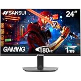 SANSUI 24 Inch Gaming Monitor 180Hz, DP 1.4 x1 HDMI 2.0 x2 Ports IPS Panel High Refresh Rate Computer Monitor, Racing FPS RTS Modes, 1ms Response Time 110% sRGB (ES-G24F4, HDMI Cable Included)
