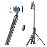 Sensyne 62'' Magstick Selfie Stick Tripod, All-in-One Phone Tripod with Magnetic Phone Holder and Detachable Wireless Remote, Compatible with MagSafe, All Cell Phones