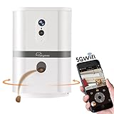 SKYMEE Petalk AI II Dog Camera Automatic Treat Dispenser, 5G WiFi Full HD Pet Camera with 180° Pan Full-Room View,Night Vision,Two Way Audio for Dogs and Cats,Compatible with Alexa (Support 5G WiFi)