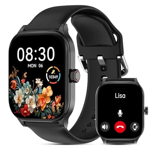 Smart Watch for Men Women(Answer/Make Call), Smartwatches with Heart Rate/SpO2/Sleep/Stress Monitor, IP68 Waterproof Activity Tracker for Android iPhone, 100+ Sports Fitness Watch (Black, 2.01")