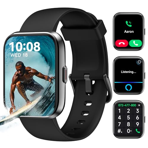 Smart Watches for Women Men (Answer/Make Calls) Compatible iOS Android Phones, 1.8
