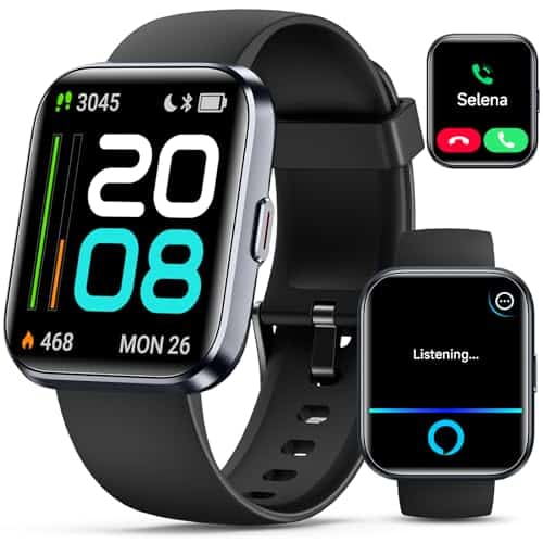 Smartwatch for Women/Men, Compatible with Android & iPhone, 1.8'' Fitness Tracker Watch with Alexa, Call & Notification Alerts, Heart Rate & Sleep Monitor, 120 Sports Modes, Waterproof Smart Watch