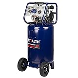 Stealth 20 Gallon Ultra Quiet Air Compressor,1.8 HP Oil-Free Peak 150 PSI 68 Decibel Air Compressor,5.5 CFM @ 40 PSI 5 CFM @ 90 PSI Silent Portable Long Life Electric Air Compressor W/Wheel for Garage