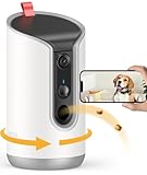 TKENPRO 2K Pet Camera Treat Dispenser, 360°View Dog Camera with Phone App, 5G&2.4G WiFi 2-Way Talk Pet Camera Indoor for Cats Remote Treat Tossing, Motion Alerts, Auto Tracking