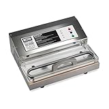 Weston Brands Vacuum Sealer Machine for Food Preservation & Sous Vide, Extra-Wide 5mm Bar for Sealing Bags up to 11" Wide, 720 Watts, Commercial Grade Pro 1400, Stainless Steel (65-0301-W)