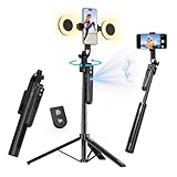 yAyusi Extendable Auto Face Tracking Tripod 360° Rotation with Light, No App, 70.9