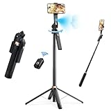 YneaadXm 71’’Extendable Auto Face Tracking Tripod,360° Rotation Selfie Stick with Wireless Remote, Tripod Stand Aluminum Alloy,1/4" Screw Thread Adapter Gesture Control for Video, Vlog, Live Stream…