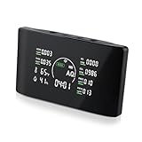 10 in 1 Indoor Air Quality Monitor with Portable Sensors for CO, PM2.5, CO2,Temperature & Humidity,VOC Sensor and AQI,Accurate Formaldehyde,CO2 Detector,Suitable for Home&Office & School, Black