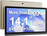 14.1 Inch Android 12 Tablet, 2023 Computer MESWAO Big Tablet with 1080P IPS HD Display, Large Screen Tablet with 8 Core, 6+128G, 512G TF Card Support and 10000mah Long Battery for Work/Live Stream